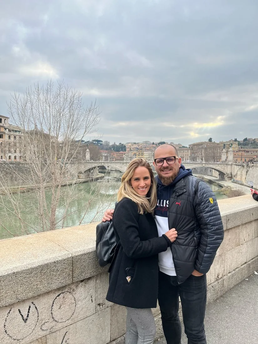 Bruna e Michel hoje, em Roma